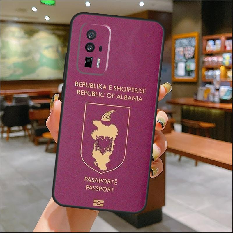 Чехол-портмоне для паспорта Албании для Xiaomi 14 Ultra 15 13 11T 12T 13T 14T Pro POCO X7 Pro X3 X5 X6 M6 F5 F6 Pro