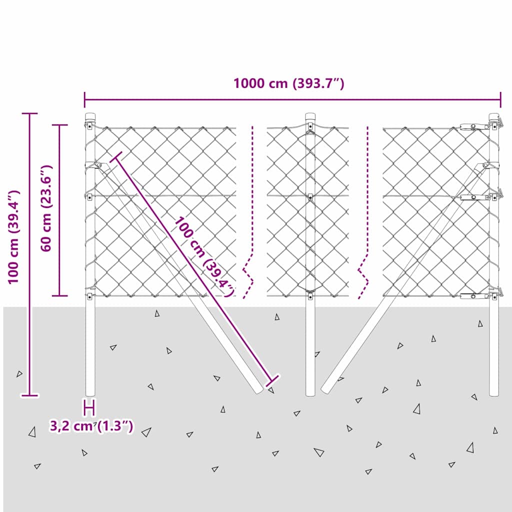 Ground Fix Welded Wire Fence 10 x 0.6 m (W x H)