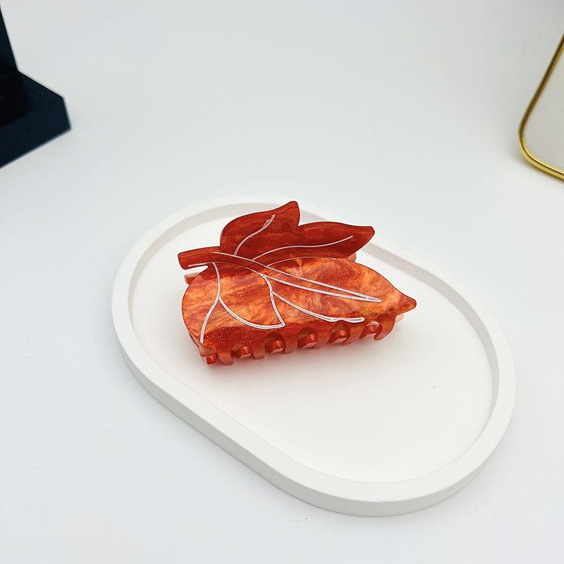 1 шт. Новый кленовый лист коготь, Интернет-знаменитость, Деревенский стиль, Милый, Сладкий, Элегантный, Универсальный, Заколка-клипса для волос 'Акула'