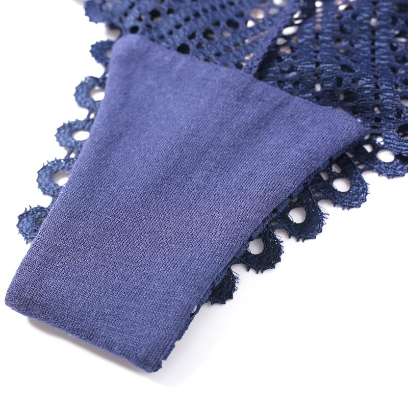 Sexy Women's Thong Low-waist Lace G-string Panties Solid Color Breathable Briefs Hollow Temptation Underwear