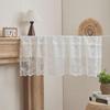 Nordic White Lace Kitchen Partition Curtain with Wool Ball Accents – Short Decorative Curtain for Doors, Bay Windows, and Cabinets