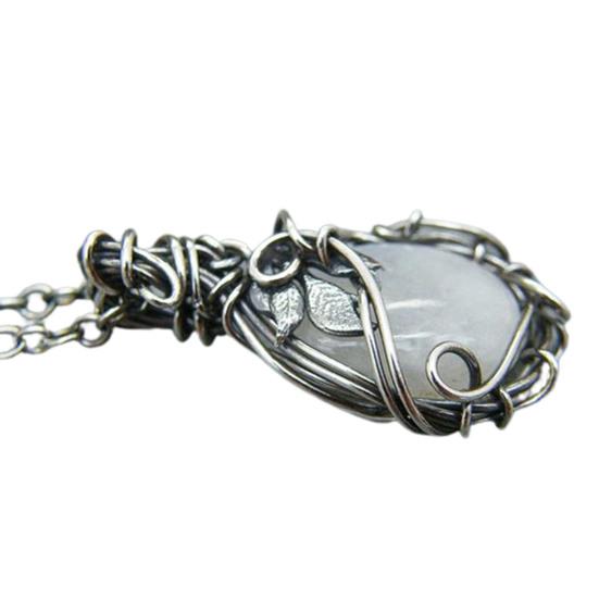 Ожерелье на ключицу, удлиняющая цепочка с мелким принтом в виде листьев, подвеска с подвеской из лунного камня, подвеска, ожерелье