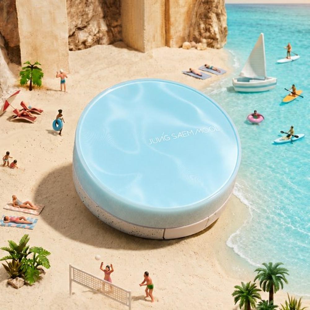 JUNGSAEMMOOL Essential Skin Nude Cushion Розовая версия + Сменный блок + Розовый спонж 2 шт.