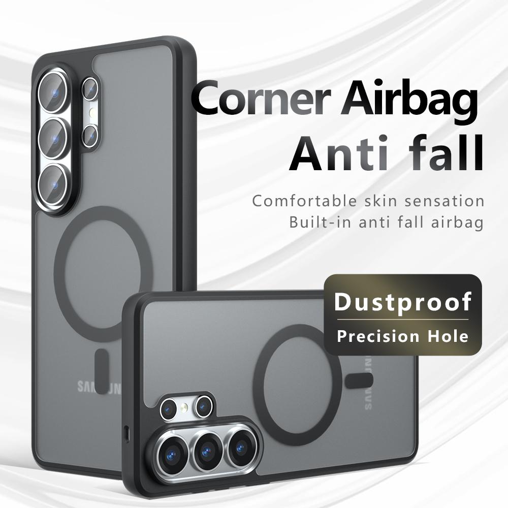 Прозрачный чехол Skin Feel для Magsafe для Samsung Galaxy S26 Ultra S25 S24 Ultra Plus A57 A37 A17 A56 Магнитная бронированная задняя крышка