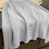 Sweet and Cute Coat Gentle Wind Milk Fufu Soft Waxy Sweater Cardigan Jacket Female Color Button Hollow Design Sense