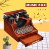 Classic Home Decor Sewing Machine Phonograph Jewelry Music Box Retro Typewriter Rotating Music Box
