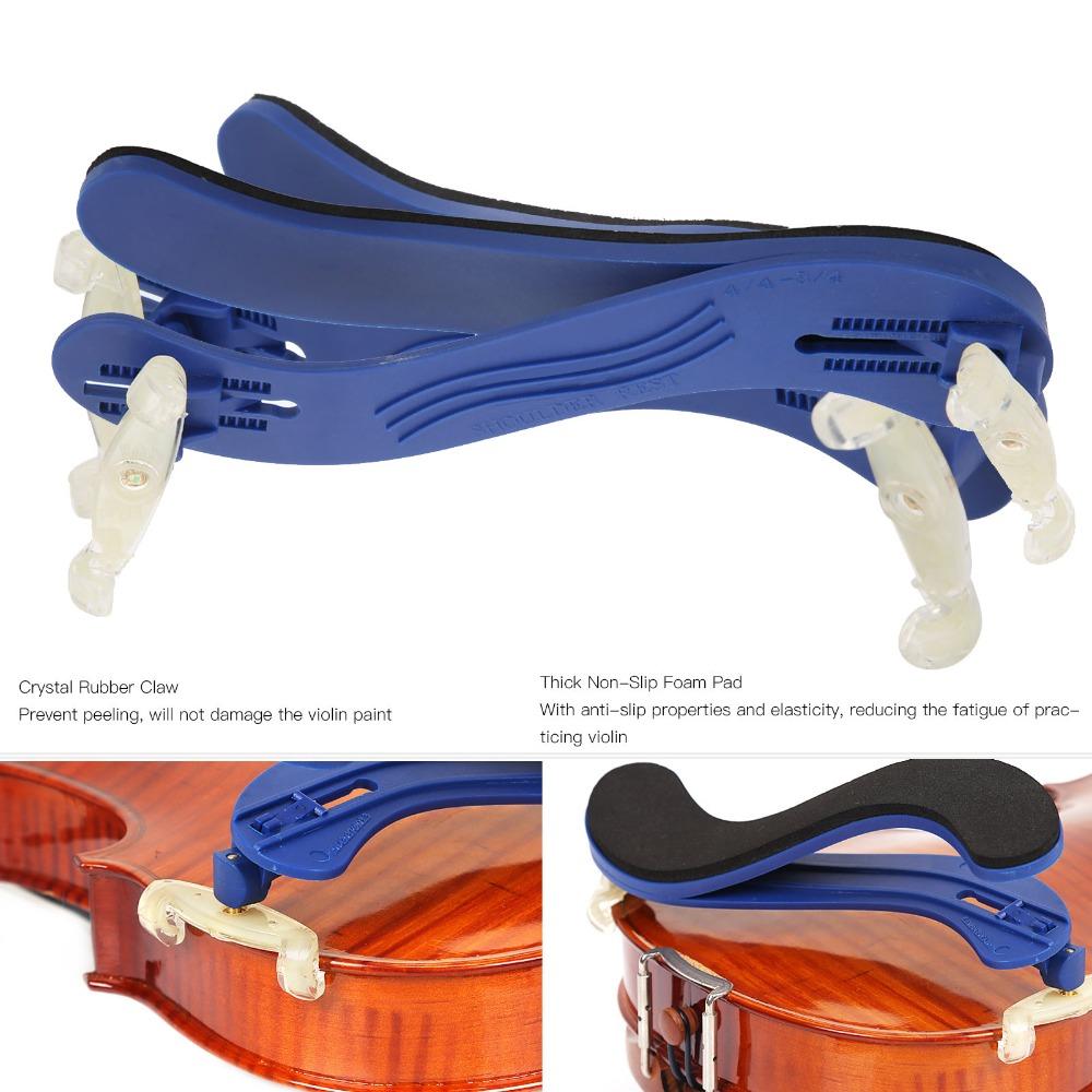 ABS + Sponge Adjustable Shoulder Rest Blue Violin Instrument Accessory For 3/4 4/4 Violins