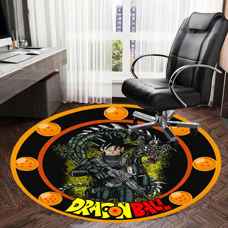 1pc Dragon Ball Mashup Artwork Round carpet, Made of Polyester,Perfect for Decorating Office Chairs, Living Rooms,Vibrant Decorative Rug