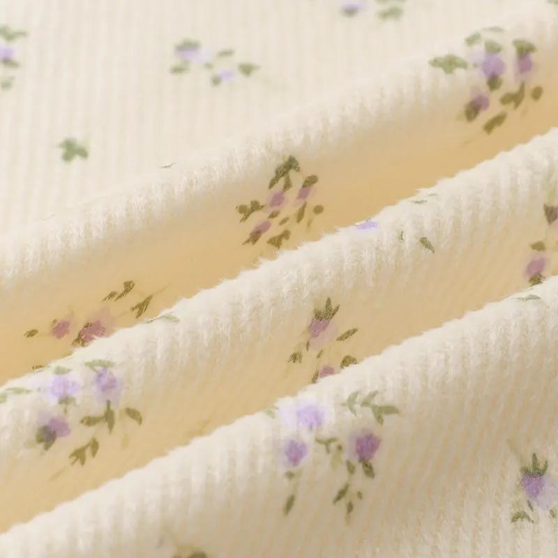 150x50cm Thickened Small Floral Printed Corduroy Fabric Making Dresses, Children's Clothing, Handmade DIY Clothing Fabrics