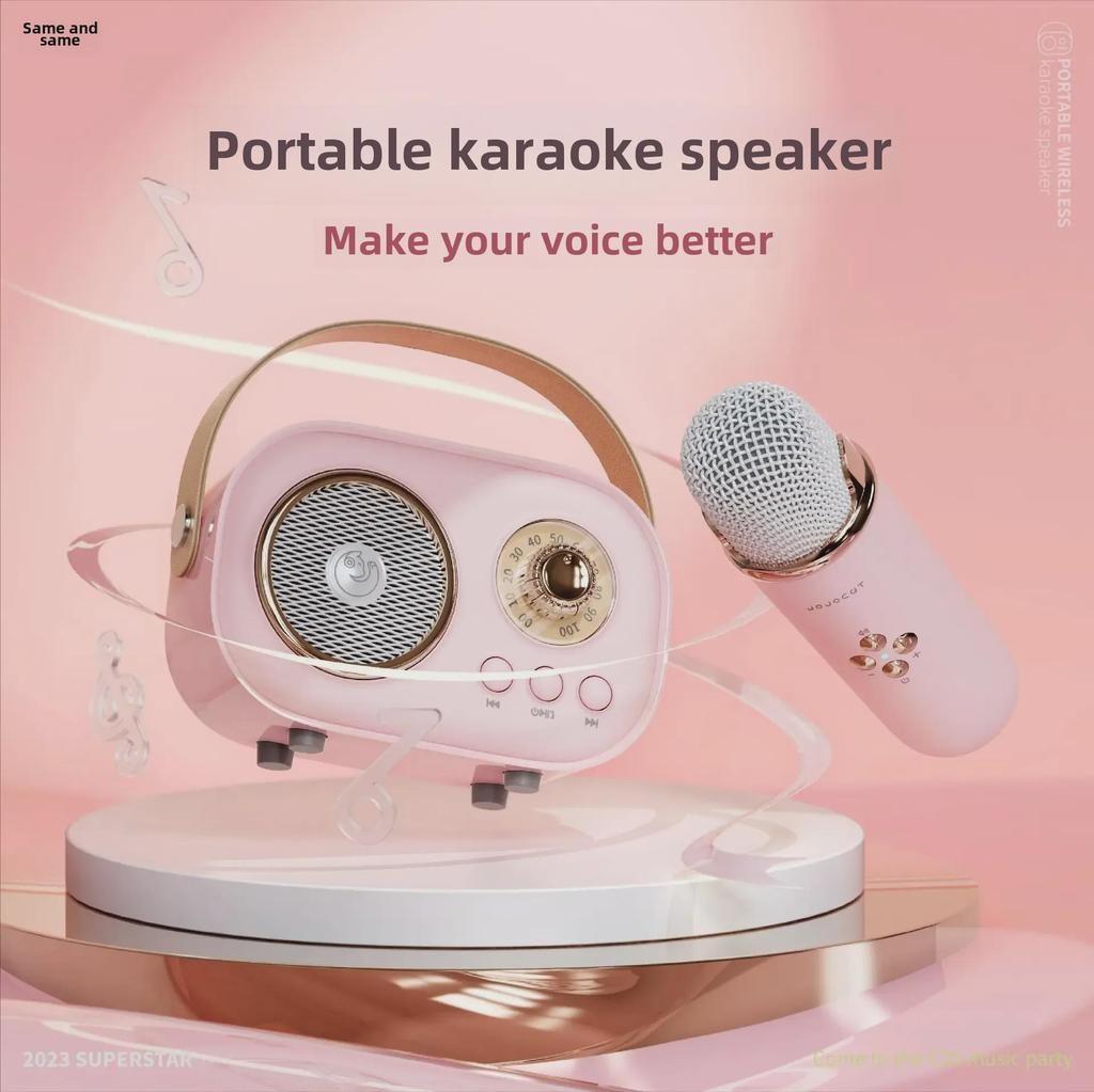 Retro Bluetooth KTV Microphone & Speaker: Portable Wireless Birthday Gift for Girls