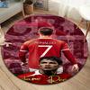 Круглый ковер CR7, Ковер для гостиной, спальни, дивана, игровой комнаты, Нескользящий коврик