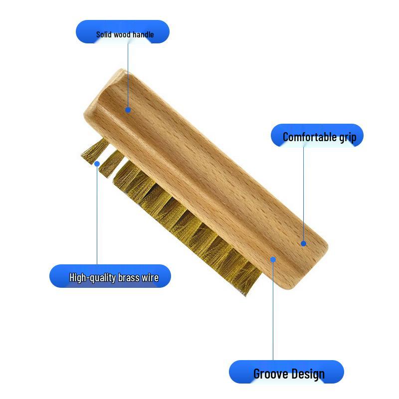 Деревянная щетка для вощения и полировки сноуборда с нейлоновой щетиной и большой медной проволокой для удаления ржавчины