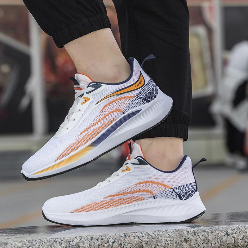 Летняя спортивная обувь сетка тонкая низкая посадка кроссовки студенческие на шнуровке платформа мужская обувь fly-woven мужская обувь