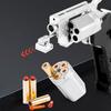 Toy Alloy Foldable Toy Gun Left Wheel Metal Model Gun Switch-Gun Folding Simulation Toy Soft Bullet Gun With Plastic Bullets