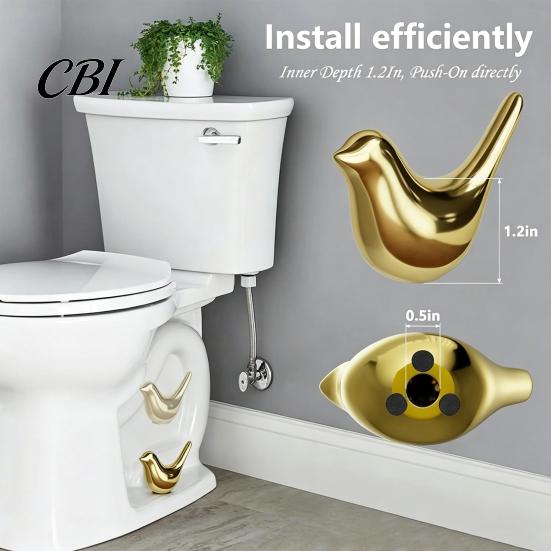 Decorative Ceramic Toilet Accessory 2PCS Bird Screw Covers, Bolt Caps, Modern Anti Slip Cover Style Universal Fit Caps for Home Bathroom Renovation