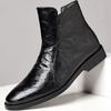 Mens Boots Large Size Men's Shoes Chelsea Boots Men's Mid Cut Trendy Cotton Insulated Business Leather Shoes for Men Botas