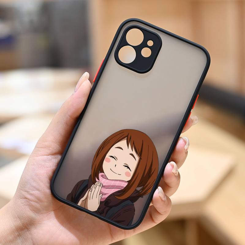 Ochaco Uraraka My Hero Academia аниме чехол для телефона матовый прозрачный для iphone 7 8 11 12 13 plus mini x xs xr pro max чехол