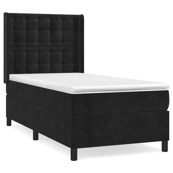 3132887 vidaXL Divan Bed and Mattress Black 80x200 Cm Velvet