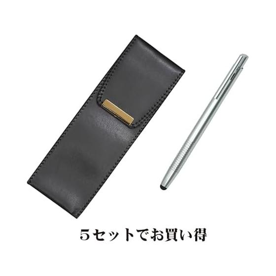 Эко-кожаный пенал Takizawa со смартфоном, набор шариковых ручек с сенсорным наконечником, 5 шт., Искусственная кожа, Сделано в Японии, Пенал для ручек со смартфоном