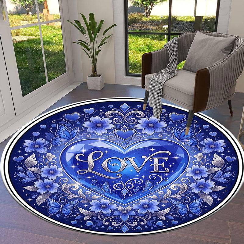 ColorfulLove Round Area Rug,Carpet Rug for Living Room Bedroom Sofa Playroom Decor,Non slip Floor Mat