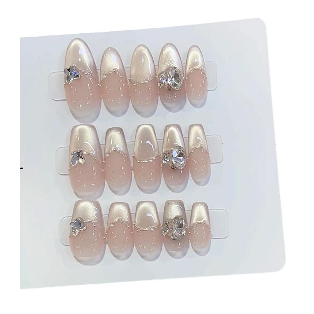 Чисто ручная работа Фототерапия Носить Маникюр Лунный свет Девушка, Готовый Многоразовый Патч