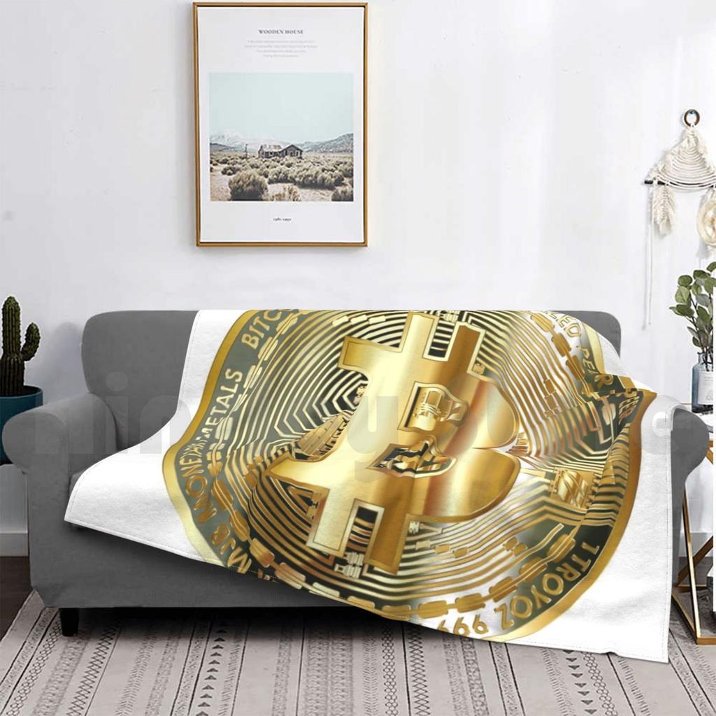 Плед Bitcoin Супер Мягкий Теплый Легкий Тонкий Деньги Биткоин Цифровые Деньги Подарки Торговля Биржа Фондовая Биржа