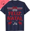 Feliz Natal Португальский С Рождеством Идея Подарка Футболка Футболка Унисекс Уличная Одежда Топы Хлопок
