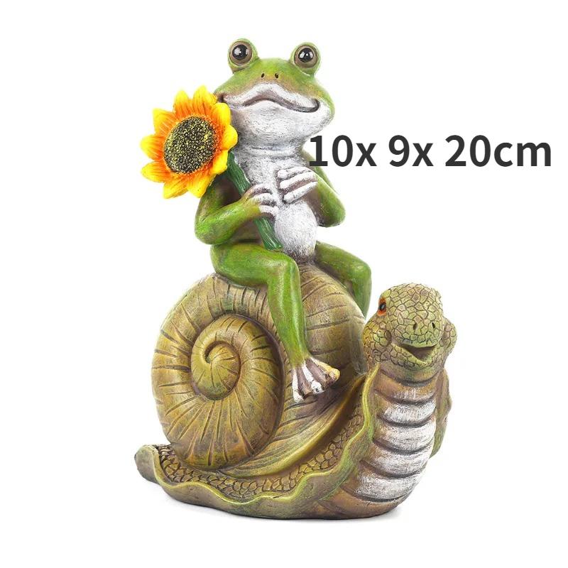 Зонт-лягушка из искусственной смолы Кровать для общежития Забавное украшение для стола Садовый газон Ландшафтный дизайн Аксессуары для дома Ангел