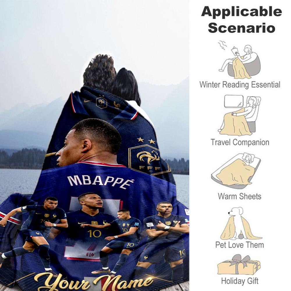 Mbappe Personalized Name Blanket Gift Personalized Blanket Comfortable Great For Office Office Chair Couch Picnics For All Occasions