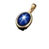 6 Rays Star Blue Sapphire Necklace Oval Shape 925 Sterling Silver, September Birthstone, Minimalist Jewelry, Handmade Style Pendant