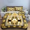Baroque Golden Crown Pattern Bedding Duvet Cover Set  (1*Duvet Cover 2*Pillowcases, without duvet insert)