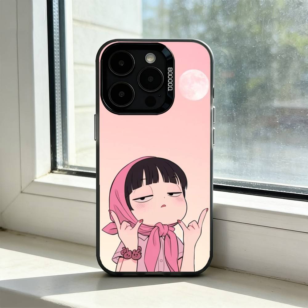 Милый Сердитый Маленький Девочка Чехол Для Телефона Для iPhone 17,16,15,14,13,12,11 Plus,Pro Max,XS,Цветной Посеребренный Внутренний Чехол