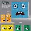 Face Changing Cube Board Card Game Building Blocks Cartoon Wooden Puzzle Montessori Anxiety Stress Relief Toys For Children Kids