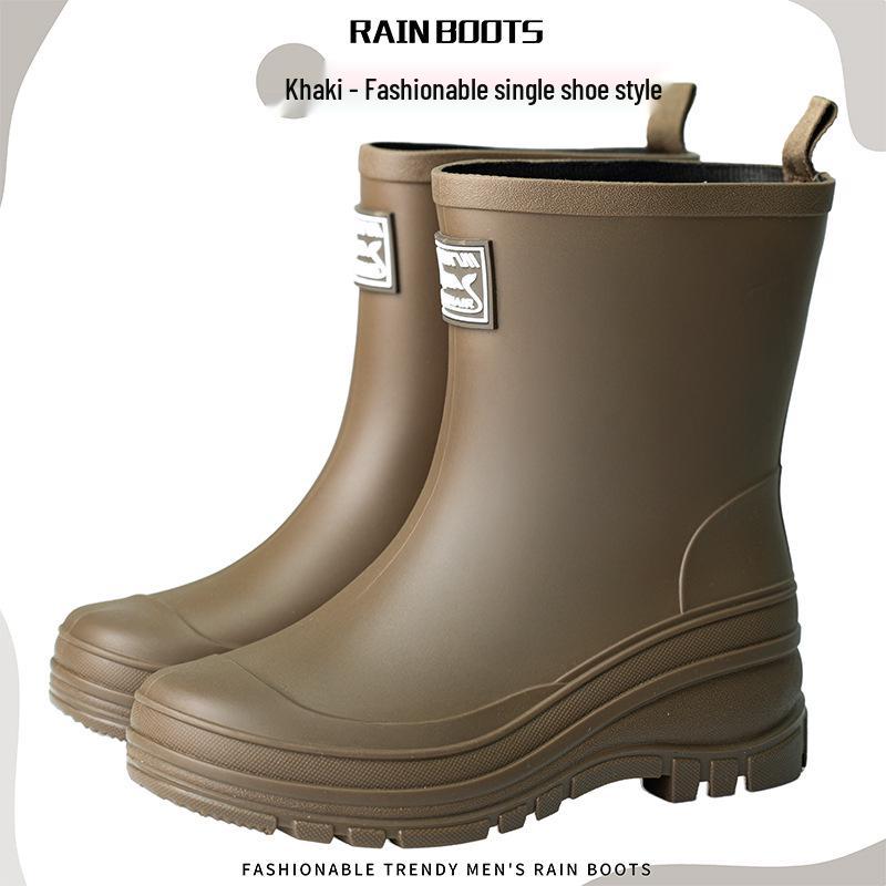 Женские водонепроницаемые резиновые сапоги до середины икры с бархатной подкладкой: Кулиска, Износостойкий, Нескользящая резина для трансграничной моды