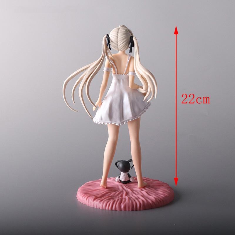 Япония Новая 24см Фигурка Yosuga no Sora ПВХ Экшн Аниме Кукла Масштабная Модель Игрушки Наборы для Игр милое белое платье на подтяжках Фигурка для подарка девочке