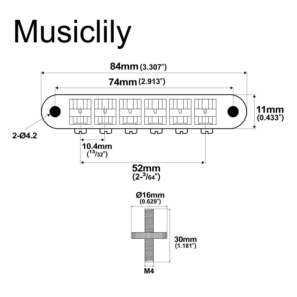 Musiclily Pro Bridge для гитары Epiphone Les Paul SG Style Electric Gold 10,4 мм ABR-1 Tune-O-Matic,