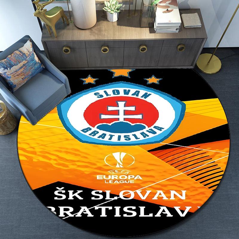 Slovakia's Bratislava Team Round Rug for Livingroom,Bedroom, Palyroom, Chair Rug, Area rug, Circle Carpet, Large Size Fan Christmas gift