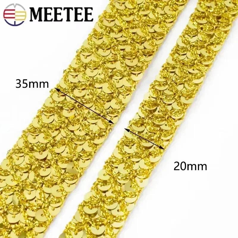 2/5/10M Sequin Lace Braided Band Decoration Ribbon for Clothes Not Elastic Trim Cosplay Dance Dress Wedding Sewing Accessories