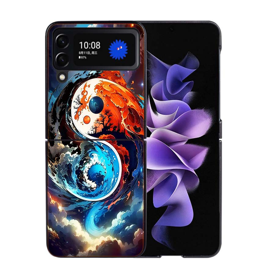 Баланс Стихий Вечный Инь-Ян Чехол для Телефона Для Samsung Z Flip 7 6 5G Galaxy Z Flip4 Z Flip5 Z Flip3 Чехол Черный Жесткий ПК