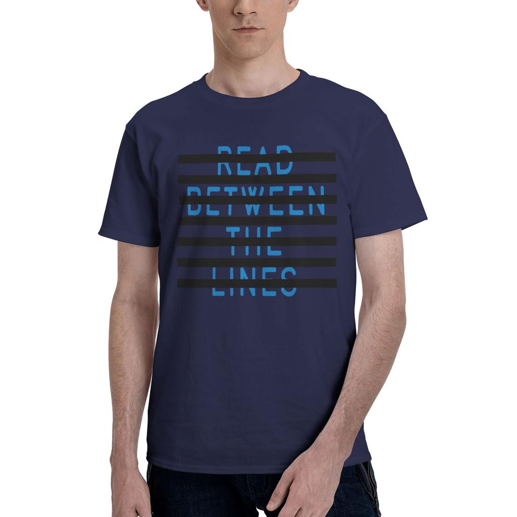 1 Piece Blue Funny Graphic 100 Cotton Tshirt Read Between The Lines Tops Tees For Unisex