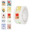 500 Sheets/roll Roll Stickers Tape Floral Stamp Stickers Handbook Material Decorative Envelope Seal Stickers
