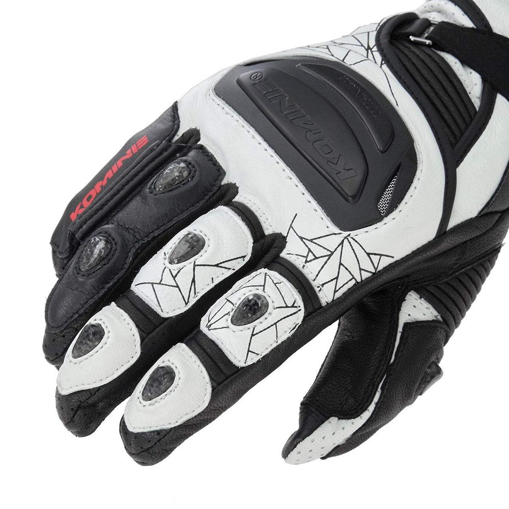 Мотоциклетные перчатки Titanium Racing Gloves 2XL 12969 Натуральная кожа Carbon Stretch Material Titanium для осени [Komine] Белый/красный GK-235 Весна,