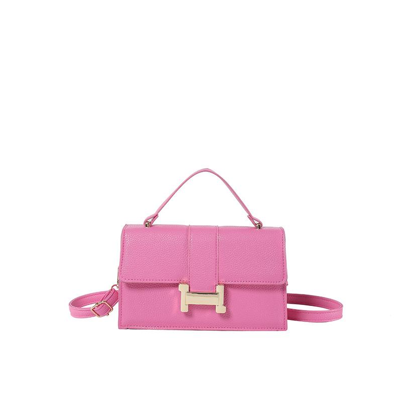 Портативная маленькая квадратная сумка с узором личи, женская, 2024, новая модная сумка через плечо, универсальная сумка-мессенджер с текстурой