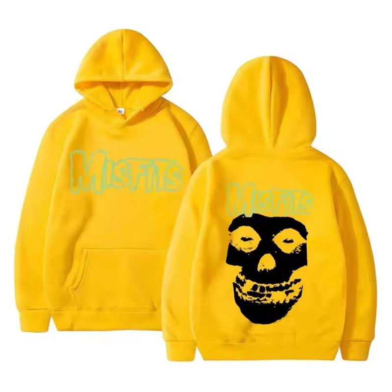 Хоррор Панк Неприкаянные Череп Графический Принт Худи Мужской Готический Винтажный Свободные Худи Мужская Флисовая Хлопковая Одежда Мужская Рок Свитшот