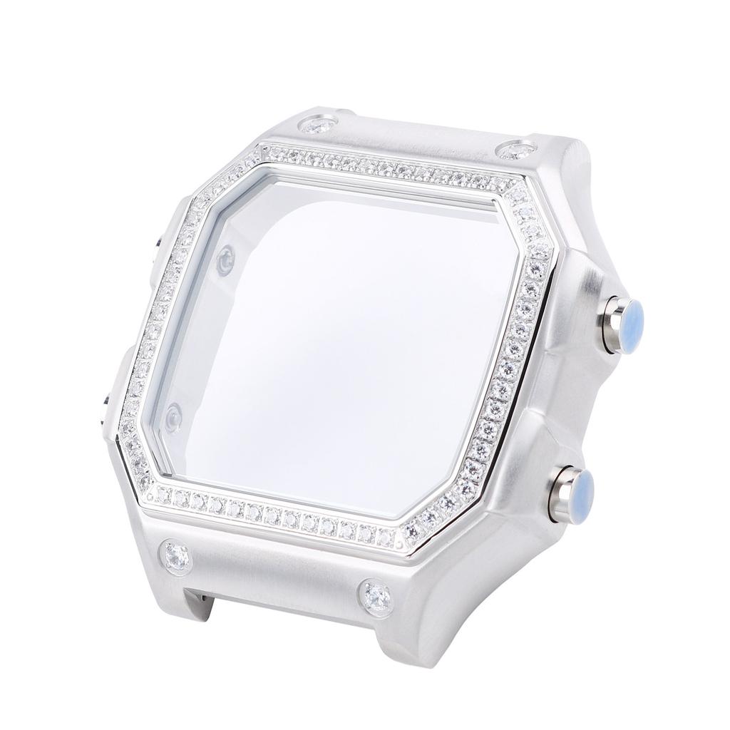Чехол для Casio 3299 маленький квадратный AE-1200 1300, модифицированный корпус из нержавеющей стали с инкрустированным стразами корпусом, DIY