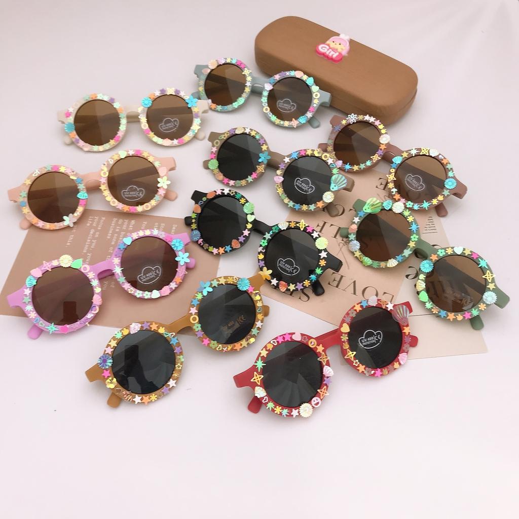 Детские солнцезащитные очки Diy Cute Glasses Ocean Piece Jewelry Accessories Beach Sunglasses Girls Glasses