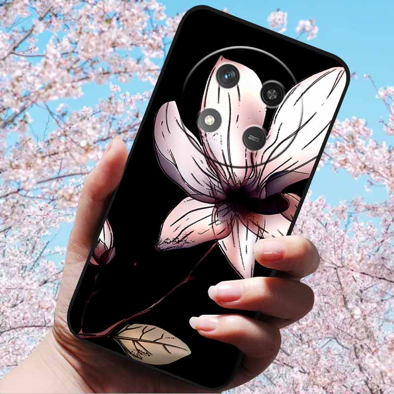 Чехлы для Honor Magic7 Lite 5G 3D Рельефный Цветок Тиснение Мягкий Силикон Для Honor Magic7 Lite 7 Lite 5G 3D Мультяшная Задняя Крышка Чехлы