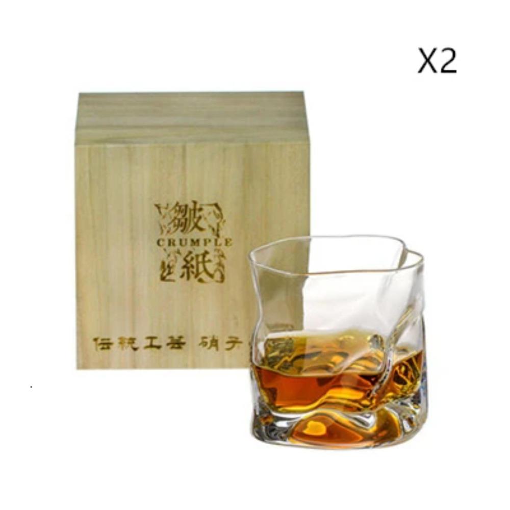 Old Japanese Edo Design Chamvin Crumple Whiskey Glass Irregular Faceted Der Whiskybecher Crystal Artwork Wine Cup Whisky Tumbler
