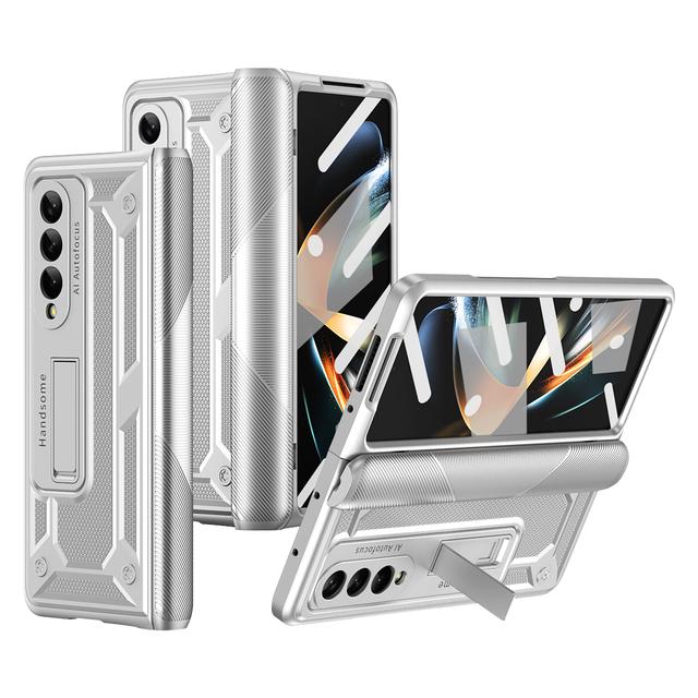Fall Protection Hard Armor Case For Samsung Galaxy Z Fold 4 Fold3 Fold4 Fold2 Fold5 Fold 3 2 5 Kickstand Tempered Glass Cover