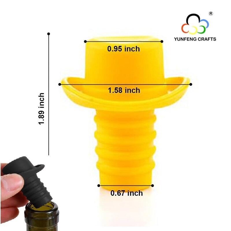 1PC Silicone Bottle Stopper For Bottles Cap Wine Cork Wine Pourer Stopper Silicone Caps Cute Top Hat Fresh-keeping Gel Cork Bar